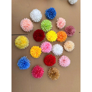  bông cúc xù to 6cm _ hoa giả cao cấp- đầu bông trang trí hộp quà ngày Tết 