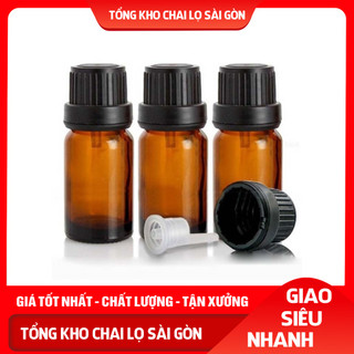 Lọ đựng tinh dầu 15ml - 20ml thủy tinh nắp đen nhỏ giọt