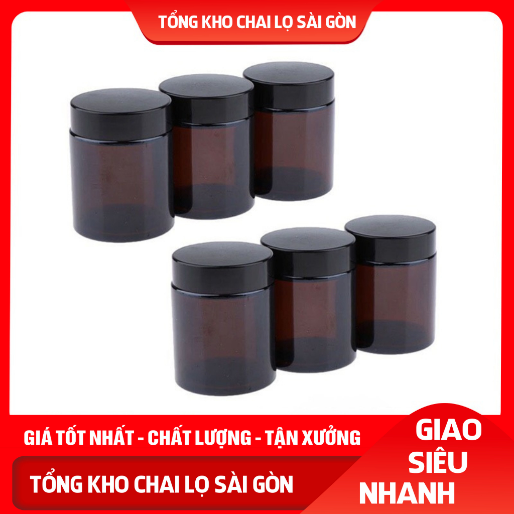Hủ Nhựa Nâu Chiết Mỹ Phẩm 100g/200g/250g/500g CÓ LÓT, Hủ Nhựa PET Đựng Kem, Bột, Dung Dịch Đặc