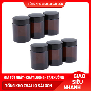 Hủ Nhựa Nâu Chiết Mỹ Phẩm 100g/200g/250g/500g CÓ LÓT, Hủ Nhựa PET Đựng Kem, Bột, Dung Dịch Đặc