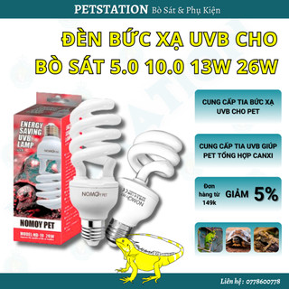 Đèn uvb cho bò sát Nomoy Pet 5.0 10.0 13W, cung cấp tia bức xạ uvb giúp pet tổng hợp canxi D3