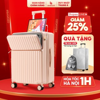 Vali Bamozo 8809 Size 20/24 Bo Góc Kim Loại, Chống Va Đập, Chất Liệu PC + ABS Chịu Lực 120kg, Bảo Hành 5 Năm