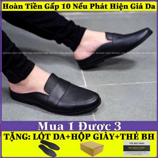 Giày nam HQC SHOES thiết kế hở gót da bò nguyên tấm bảo hành 12 tháng GS-15