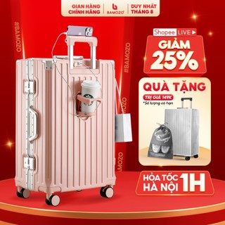 Vali Khung Nhôm Khóa Sập Bamozo 9066 Size 20/24 Inch, Nhựa Abs/Pc Cao Cấp, Bo 4 Góc Kim Loại Chống Va Đập Cực Tốt