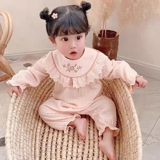 Váy body hoa nhí ren lưới dài tay cho bé sơ sinh đầy tháng thôi nôi dự tiệc