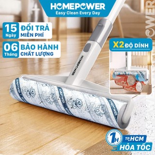  Cây lăn bụi sàn nhà 24cm cán dài CB-01 Homepower 60 tờ cuộn - Keo siêu dính kích thước lớn 