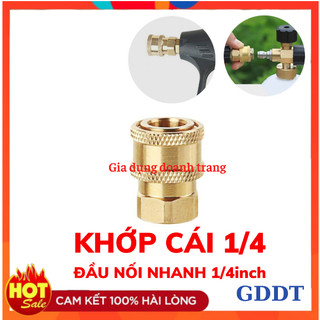 Khớp nối nhanh, Đầu cái nối nhanh 1/4icnh ren lắp trong và ngoài 14mm, phụ kiện máy rửa xe