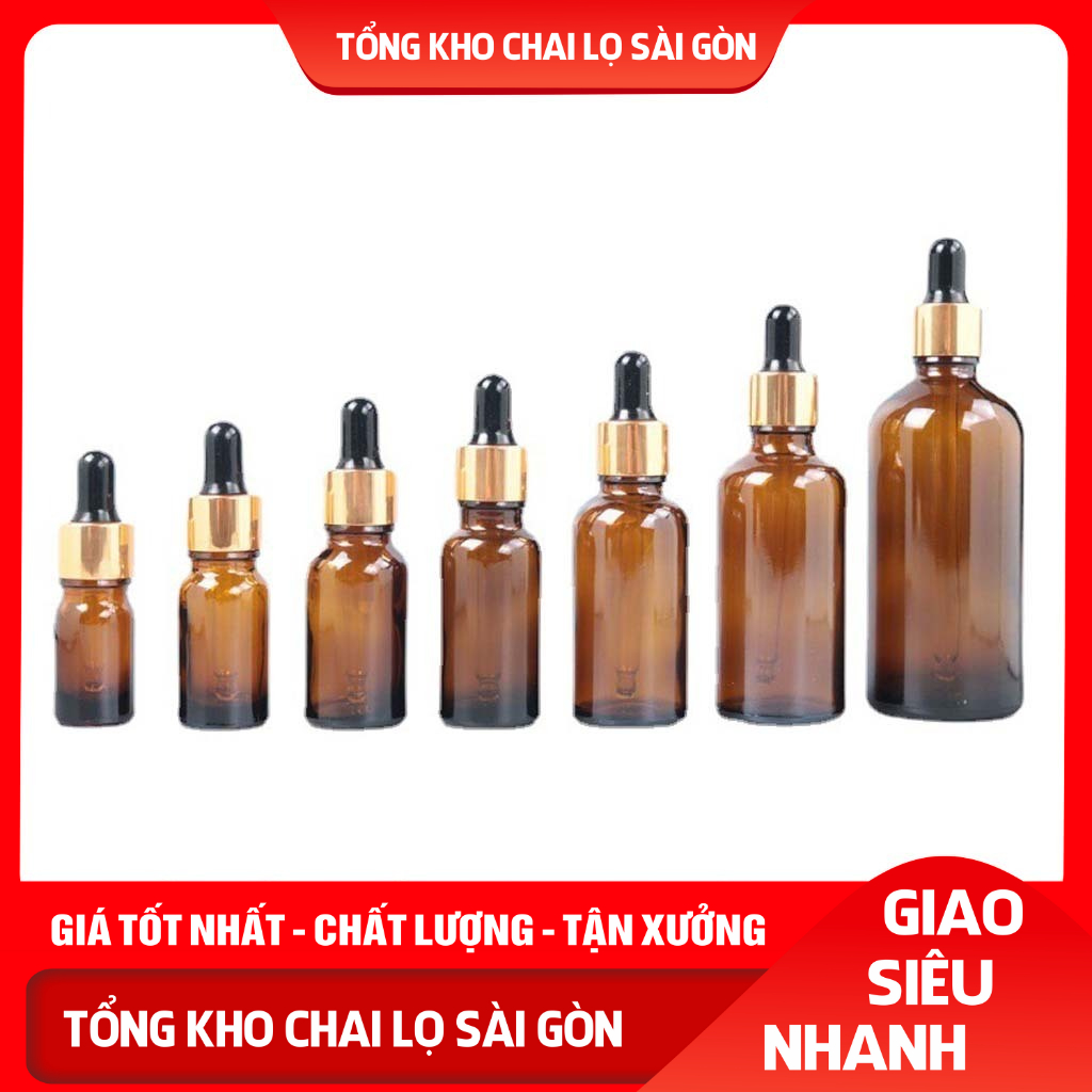 Lọ Chiết Serum Bóp Giọt Khoen Vàng 50ML/100ML