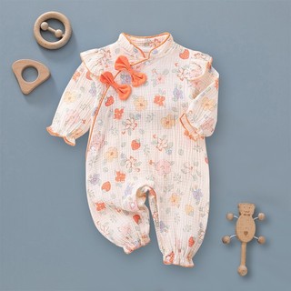 Body hoa muslin dày dặn liền thân hàng Quảng Châu cao cấp bé gái hoạ tiết hoa dễ thương