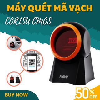 Máy Quét Mã Vạch QR CORISU, Đầu Đọc Mã Vạch Đa Tia Để Bàn Công Nghệ CMOS Mới Sử Dụng Đơn Giản - Bảo Hành 12 Tháng