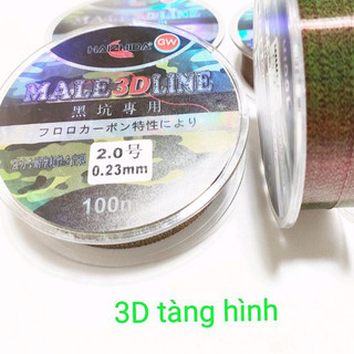 cước câu cá 3D GW cước thẻo trục tàng hình 100mm