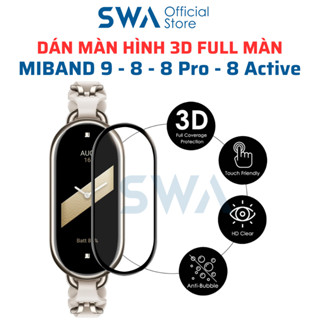 Dán Màn Hình Xiaomi Miband Mi band 10 9 8 7 Pro Active Cường Lực Dẻo 3D Chịu Lực Chống Trầy SWA