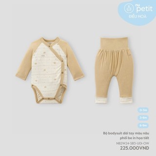 Bộ Bodysuit sơ sinh newborn Nous petit mềm mát, thấm hút tốt đủ màu Nous Bình Dương - SPE01262