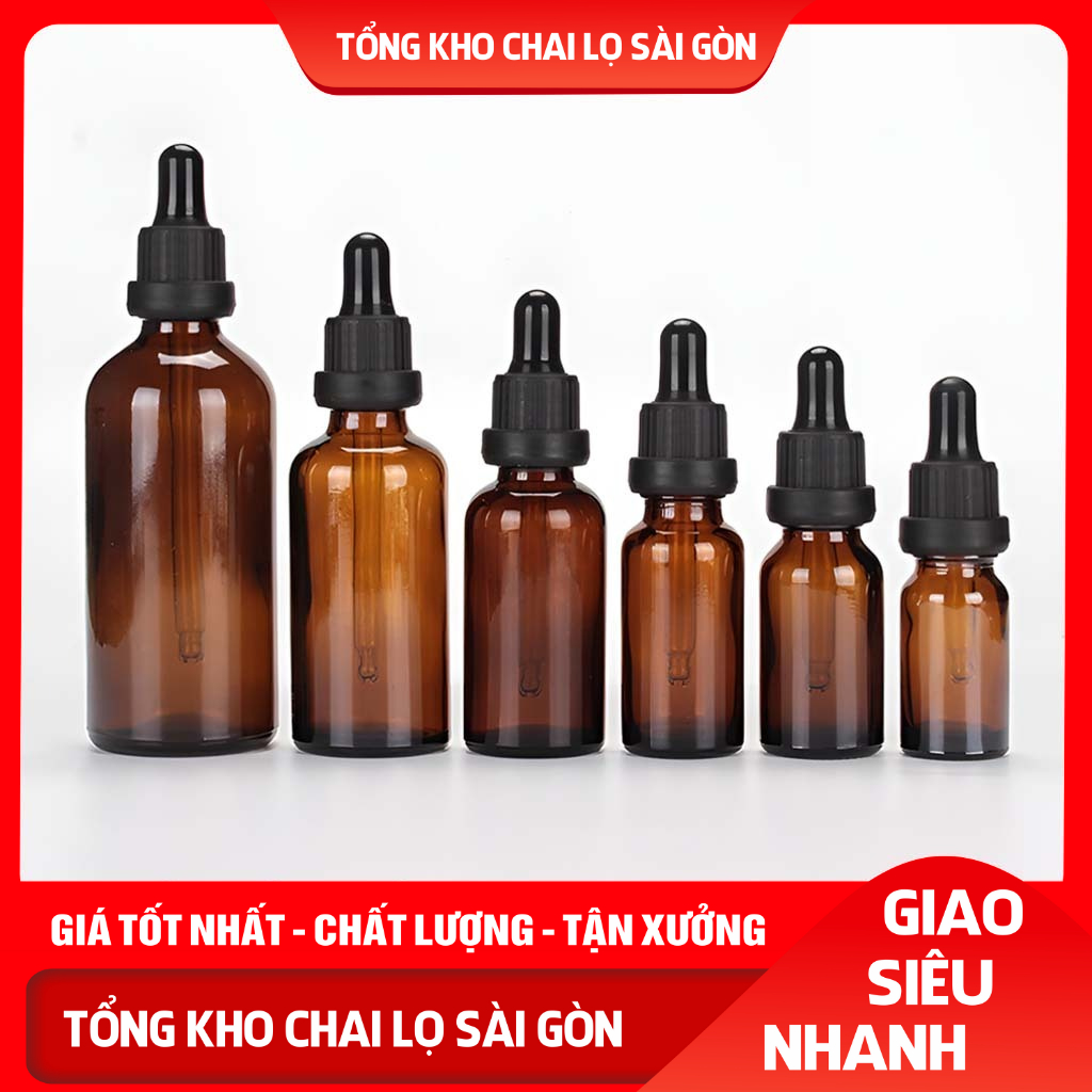 Lọ Chiết Serum Bóp Giọt Khoen Đen To 50ML/100ML