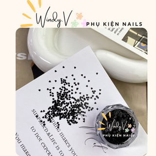 [Windy.V] Hũ trái tim lẻ nhiều màu size super mini size 1mm siêu mỏng bán lẻ hũ - phụ kiện nail ẩn móng
