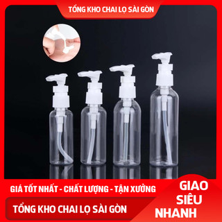  Chai Nhựa Pet Vòi Nhấn 15ml 20ml 30ml 50ml 100ml 150ml 200ml 250ml Chiết Dầu Gội Sữa Tắm 