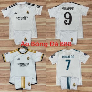Bộ Quần Áo Bóng Đá Trẻ Em CLB Real Madrid 2024 - Vải Polyester Gai Thái Cao Cấp