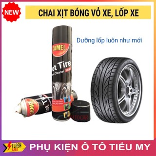 Chai xịt bóng vỏ, làm đen lốp xe và phục hồi nhựa nhám bình xịt camel hottire 650ml