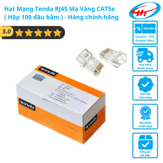Hạt Mạng Tenda RJ45 Mạ Vàng CAT5e ( Hộp 100 đầu bấm ) - Hàng chính hãng