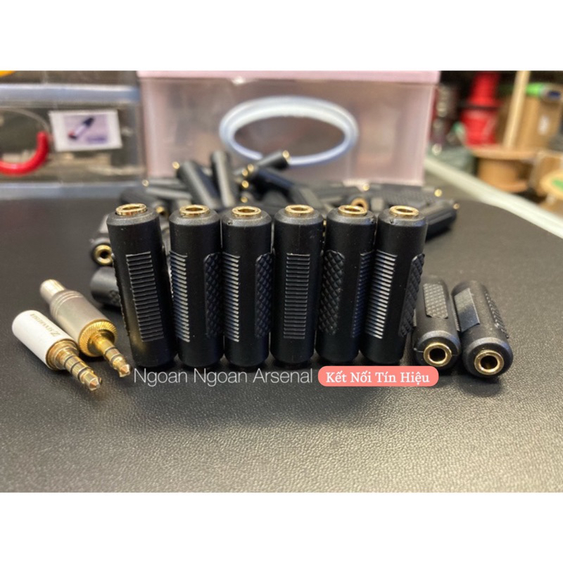 Jack nối 3.5- 3.5 (tai phone) nối 2 đầu 3.5 dương. Đầu Audio Stereo 3.5 mm nối thẳng 2 đầu cái. Jack
