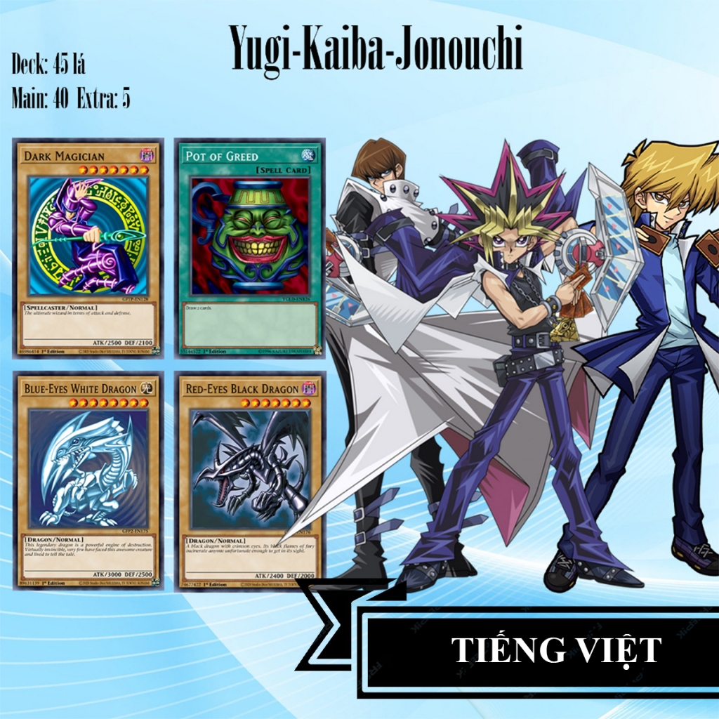 [TIẾNG VIỆT] Bài YuGiOh 54 lá tiếng việt Yugi, Kaiba, Joey, Yusei,Yadai, Marik