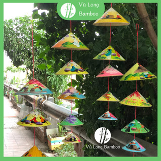 Dây nón lá trang trí siêu đẹp, decor, quà tặng lưu niệm, dây nón treo tường, trang trí hội chợ quê