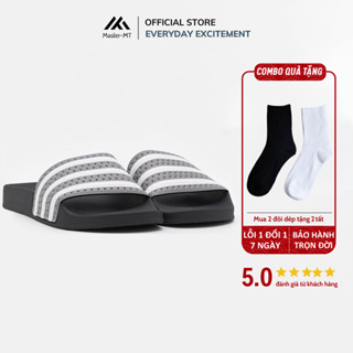  Dép Quai Ngang Nam Nữ M Masler-MT Kiểu Dáng 3 Sọc Xám,Chất Liệu Đế Cao Cấp Bền Bỉ Chống Nước XT1 