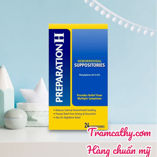 Viên trĩ mỹ Preparation H dạng đặt 12 viên 24 viên,36 viên