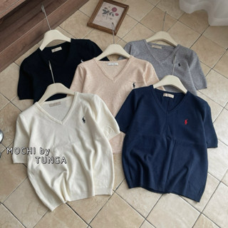 ( Hương Muối ) Áo len mongtoghi cổ V thêu ngựa - xem.studio