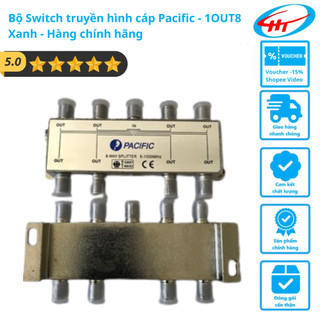 Bộ Switch truyền hình cáp Pacific - 1OUT8 Xanh - Hàng chính hãng