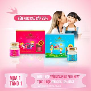 [Mua 1 Tặng 1] Yến Sào Kid Plus QUEENNEST 25% Hương Vải 70ml - Hỗ Trợ Hệ Miễn Dịch Cho Trẻ Nhỏ