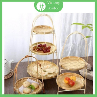 Mẹt tre tầng, mẹt 1 2 3 tầng đựng đồ ăn trang trí