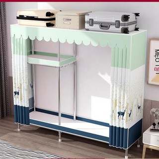 Tủ quần áo vải tủ vải khung gỗ đựng quần áo 2 buồng tủ khung gỗ loại 1 vải dệt gỗ cỡ lớn khung gỗ bọc nhựa chống ẩm mốc