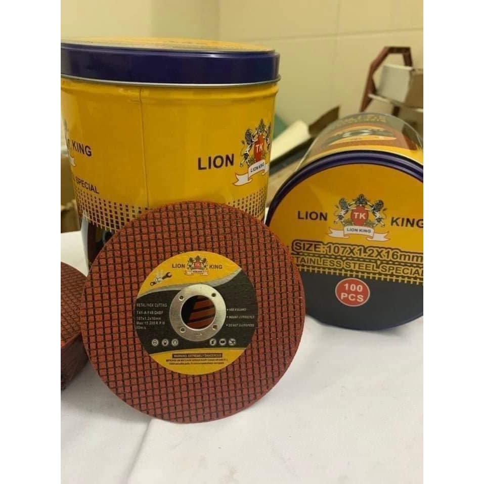 (Hộp 100 viên) Đá cắt sắt ,inox Lion King chuyên cắt kim loại an toàn