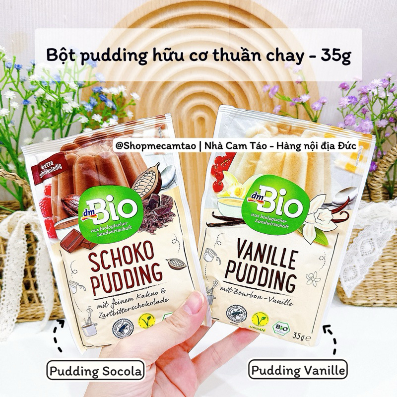 (Date: 2028) Bột Pudding Vanille hữu cơ dmBio - 35g Đức