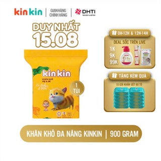Khăn khô đa năng trẻ em KinKin túi 900gr TẶNG 10 gói khăn ướt KinKin 80tờ