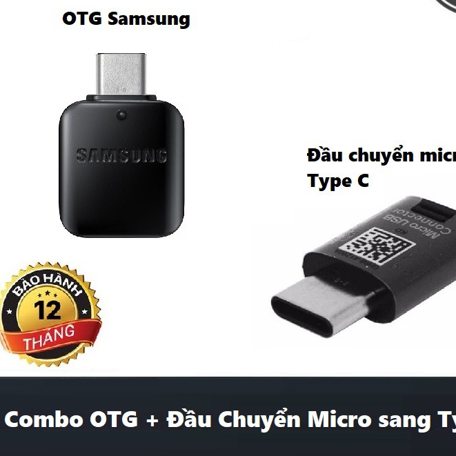 Combo OTG S8 + Đầu chuyền Micro sang Type C