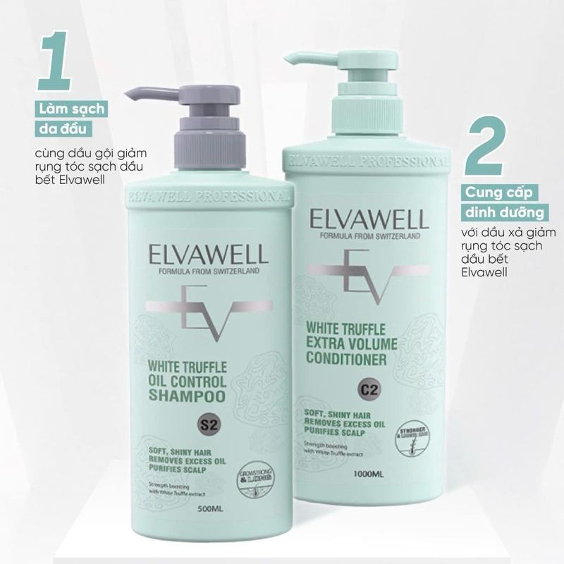 GỘI XẢ ELVAWELL KIỀM DẦU GIẢM RỤNG TÓC SIÊU MƯỢT