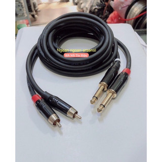 Dây tín hiệu chuyển đổi 6 ly (6.5ly) ra RCA hoa sen av hãng LS. Báo giá 1 cặp
