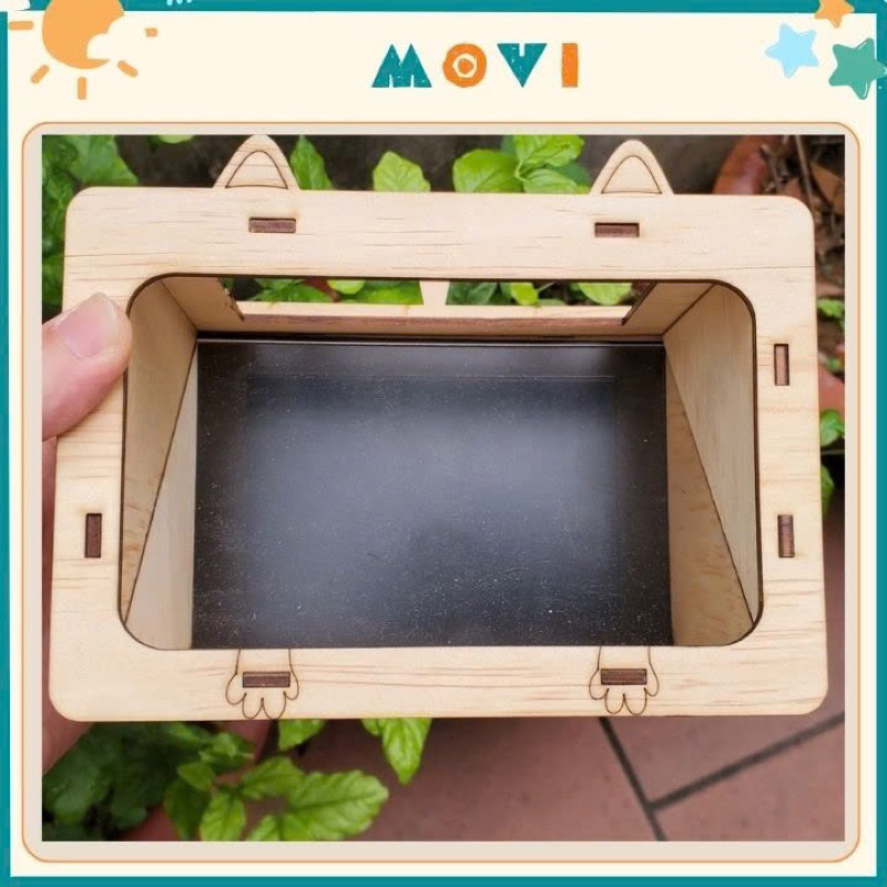 Hộp gỗ 3D hologram, hộp chiếu phim 3d bằng gỗ Movi