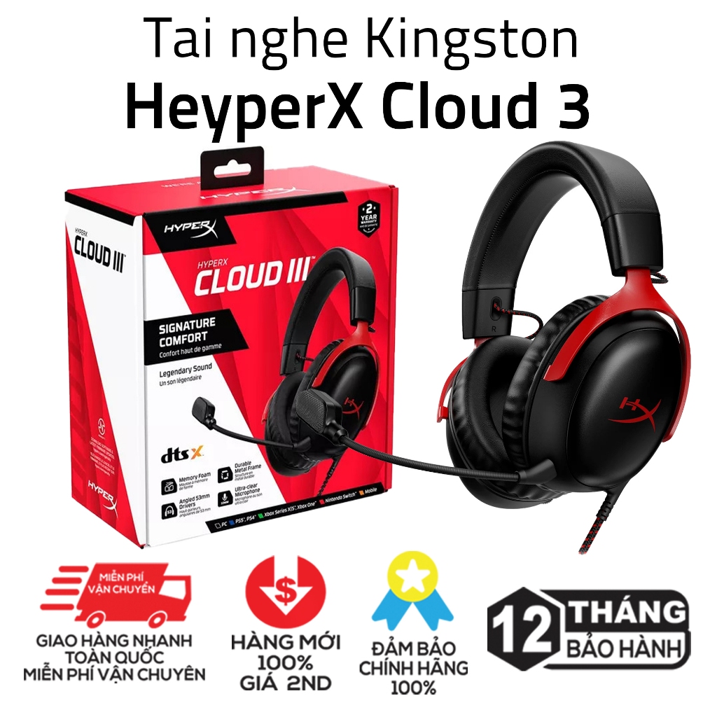 Tai nghe Kingston HyperX Cloud III - HÀNG CHÍNH HÃNG BẢO HÀNH 12 THÁNG