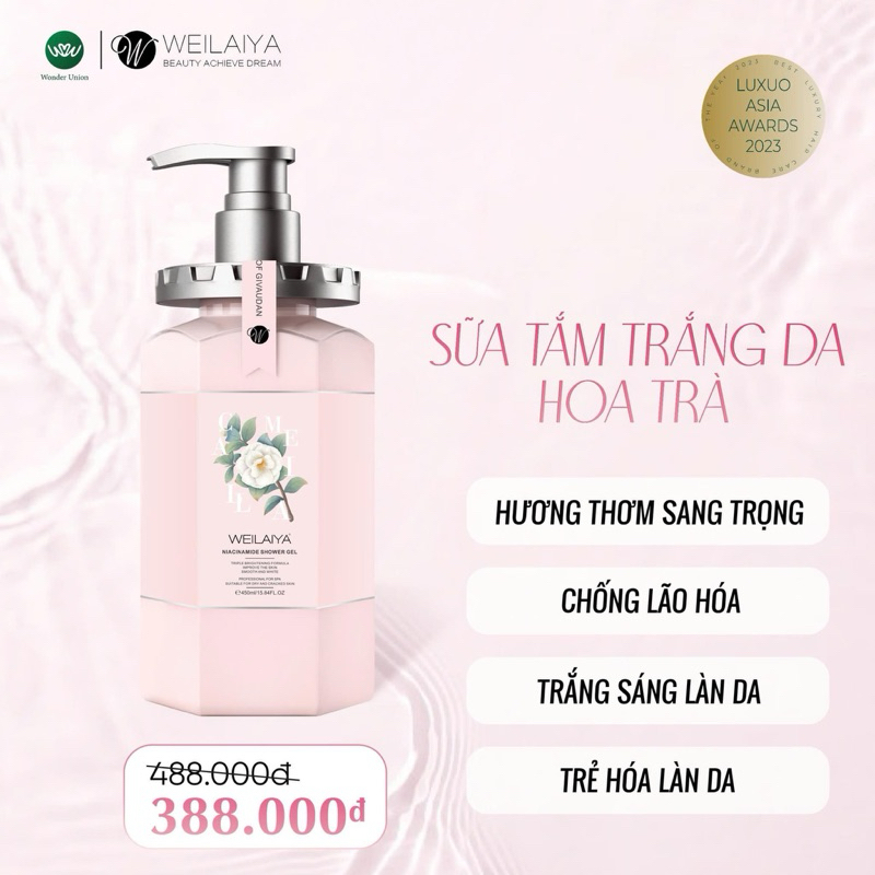Sữa tắm Weilaiya hoa trà 450ml