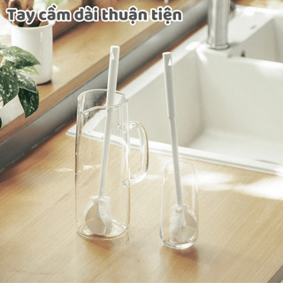 Cọ rửa bình sữa silicon gập 90 độ vệ sinh sạch đáy bình cọ bình sữa silicon lông mềm