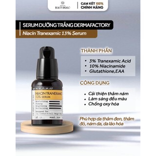 Serum dưỡng trắng mờ thâm derma factory niacin tranexamic acid 13 serum