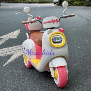 Xe vespa điện cho bé, xe vespa điện có đèn, nhạc cho bé, xe vespa có bluetooth Misa kids