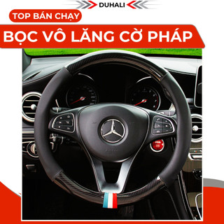 Bọc Vô Lăng ÔTô - Bọc Vô Lăng - Cờ Pháp, Da Pu Bền Cao Cấp, Ốp Ôm Khít, Chống Trơn Trượt, Size 38-40