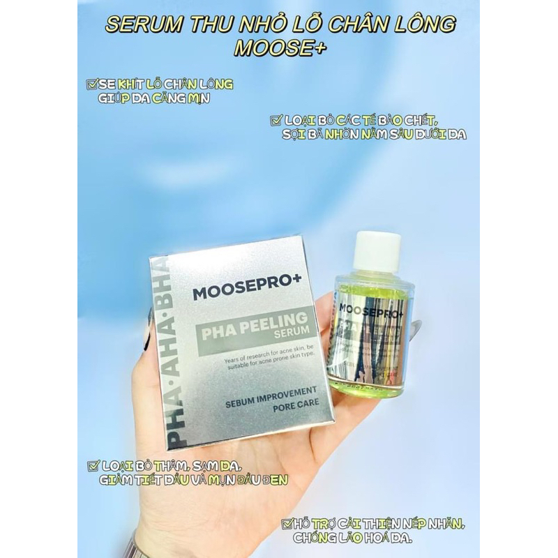 Serum peel da Moosepro+ PHA peeling serum 30ml - hạn 2028 Hàn Quốc IS3
