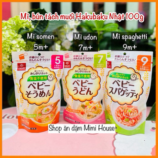 Mì somen/ udon/spaghetti Hakubaku tách muối cho bé từ 5,7,9 tháng