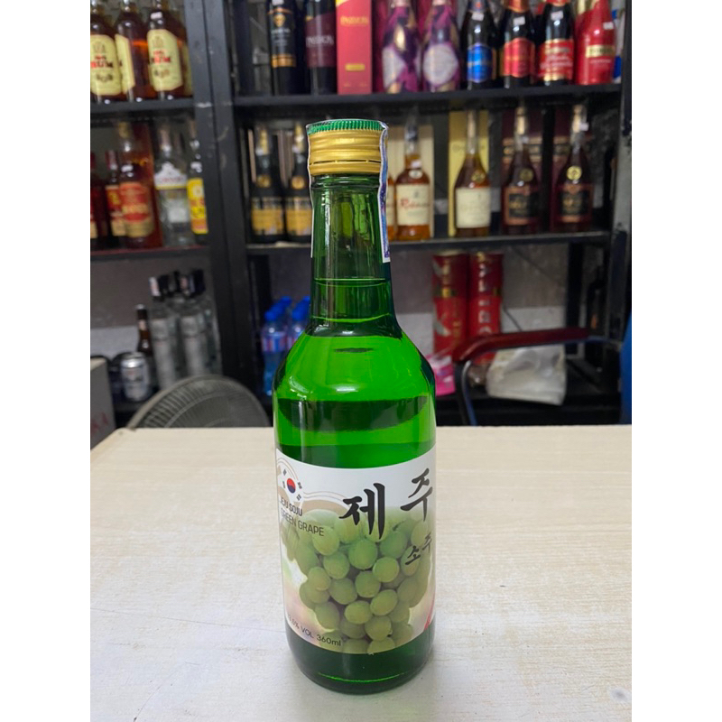 Soju Hàn Quốc JEJU Green Grape 13.5% 360ml-Vị Nho Xanh