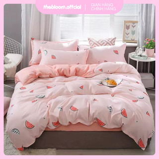 POLY | Set Chăn Ga Gối Cotton Poly 4 món - Dưa hấu cắn dở